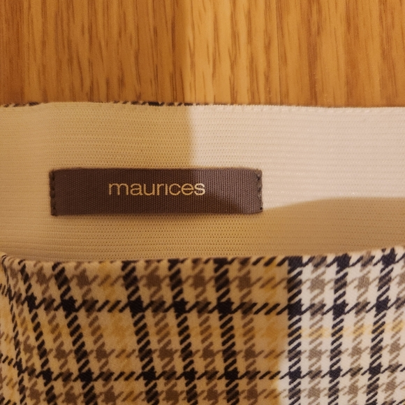 Maurices medium yellow, black and white plaid pants with wide elastic waist band - Picture 5 of 5